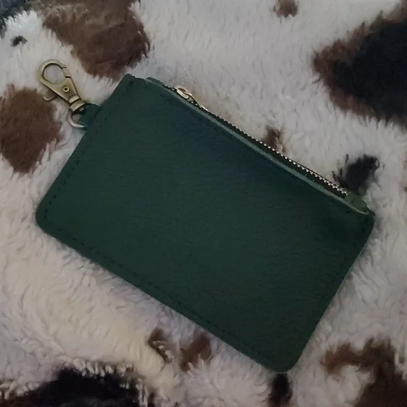 Portland Leather Zip-Zap Duo Leather Wallet Dual Zipper Closures Green Pebbled - Picture 7 of 14